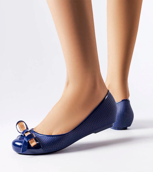 2-Námořnicky modré baleríny zdobené mašlí Harlingen-2