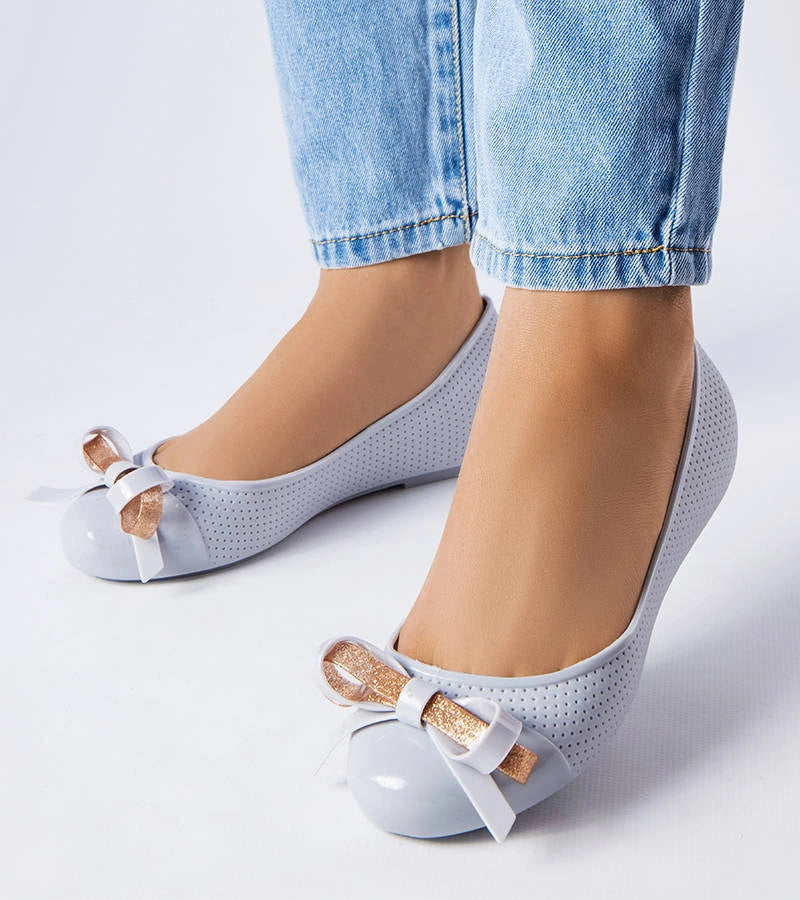 1-Šedé baleríny zdobené mašlí Harlingen-1