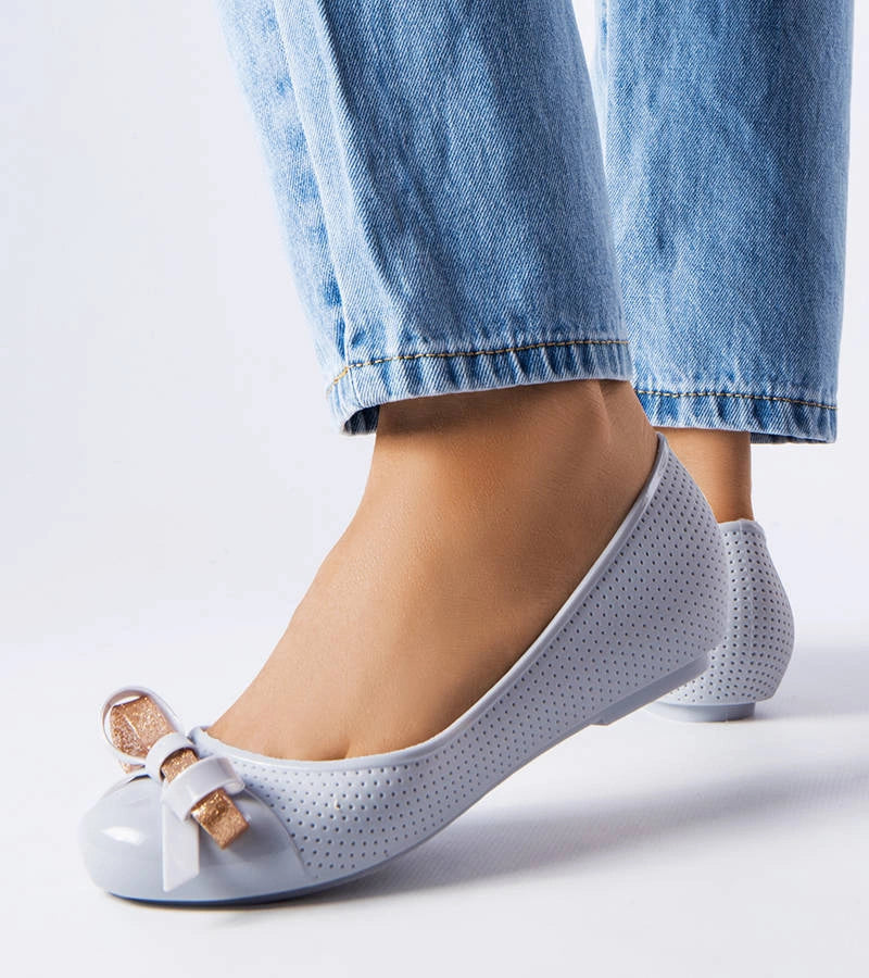 2-Šedé baleríny zdobené mašlí Harlingen-2