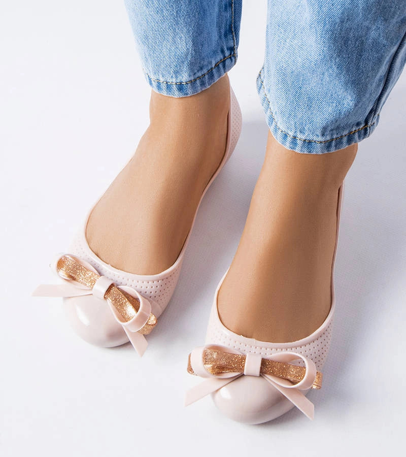 3-Béžové baleríny zdobené mašlí Harlingen-3