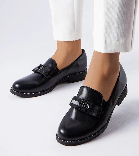 1-Černé zdobené mokasíny Tanguy-1