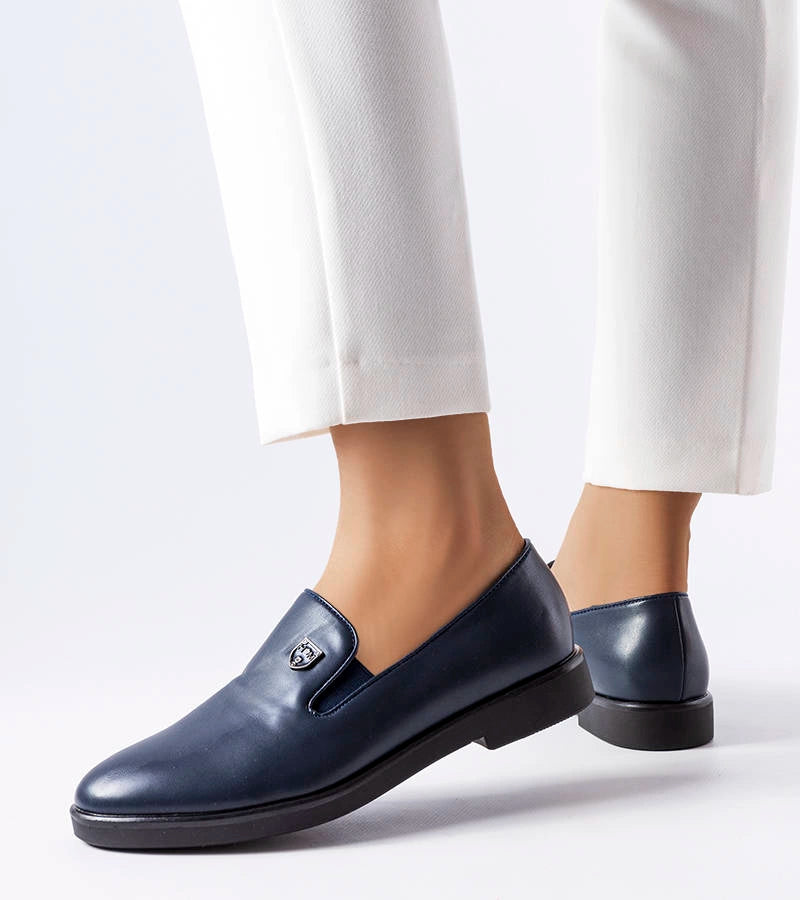 3-Tmavě modré hladké polobotky Concord-3