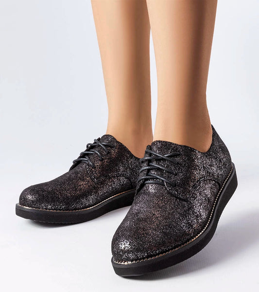 2-Černé třpytivé polobotky Cemetery-2