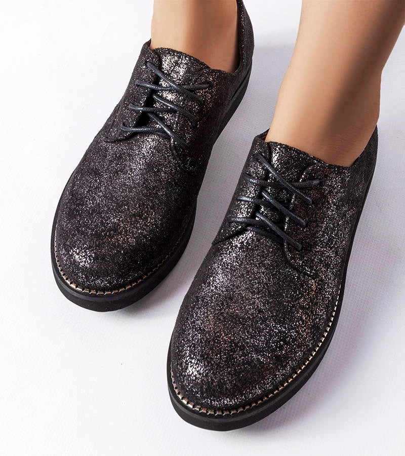 3-Černé třpytivé polobotky Cemetery-3