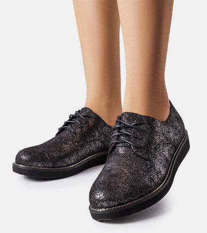 4-Černé třpytivé polobotky Cemetery-4