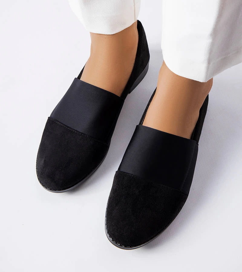 3-Černé polobotky Stoney na plochém podpatku-3