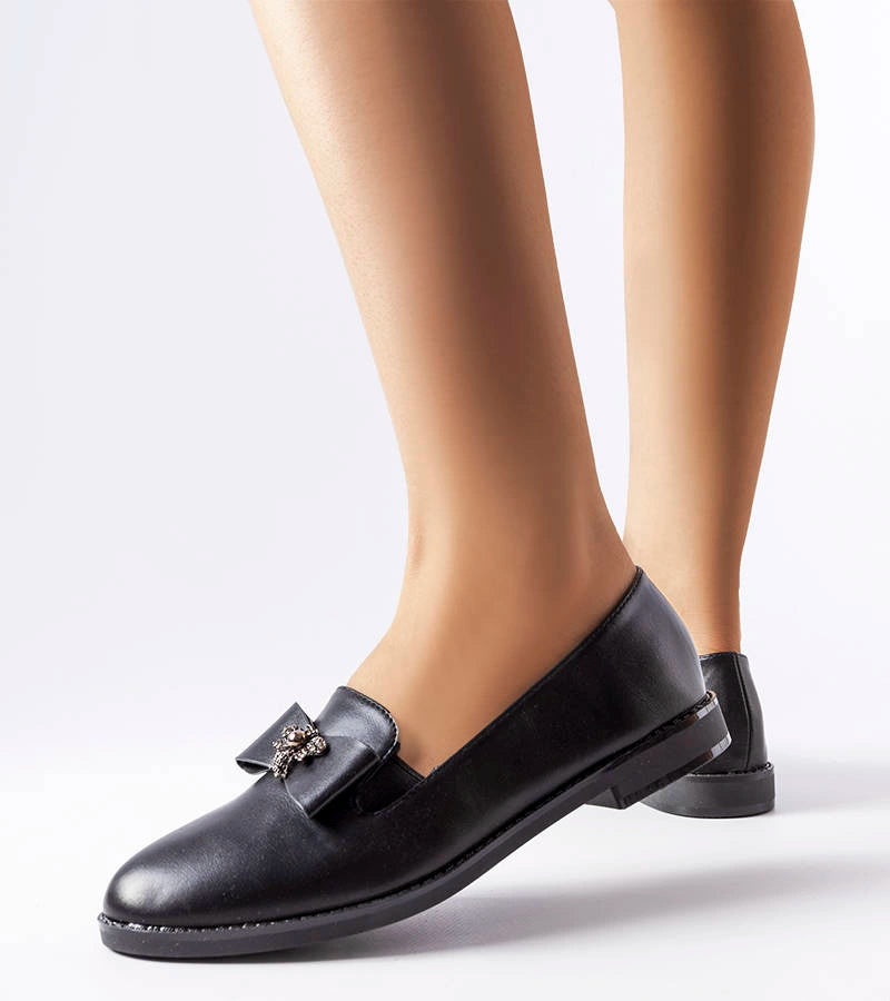 2-Černé ozdobné mokasíny Ila-2