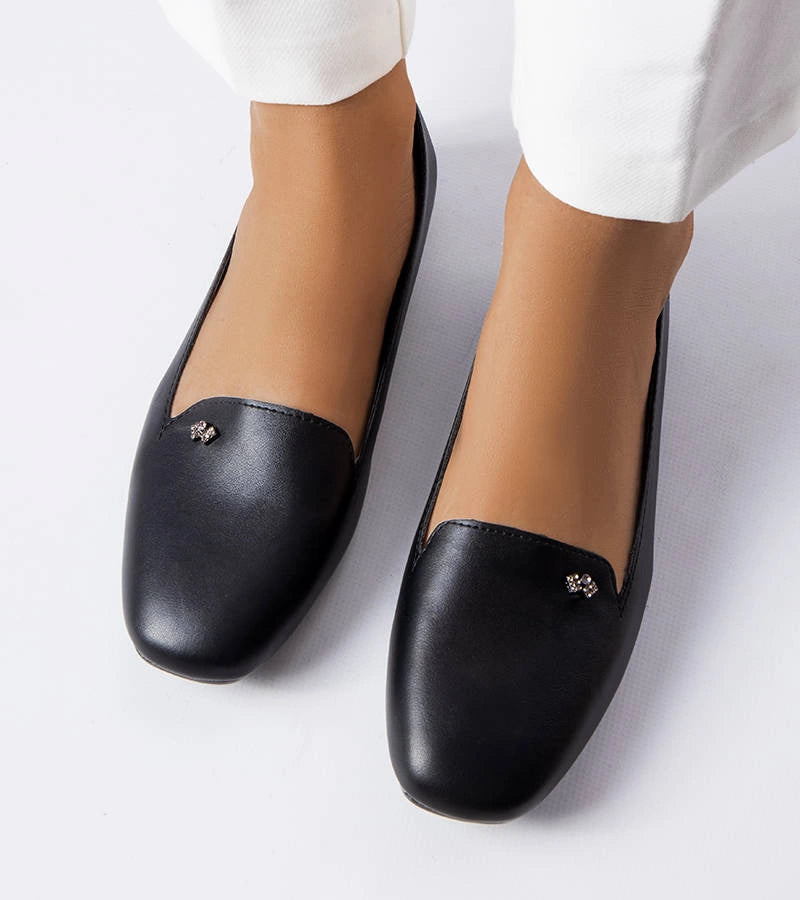 3-Černé baleríny se čtvercovou špičkou Noël-3