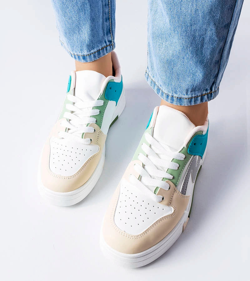 3-Béžovo-modré boty Harter na platformě-3