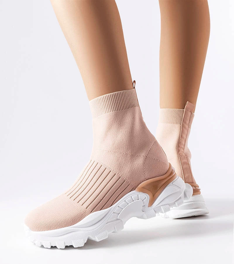 1-Béžové tenisky s elastickým svrškem Antonio-1