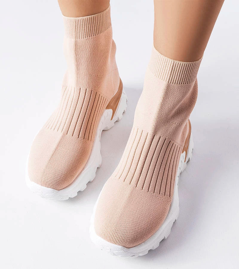 3-Béžové tenisky s elastickým svrškem Antonio-3