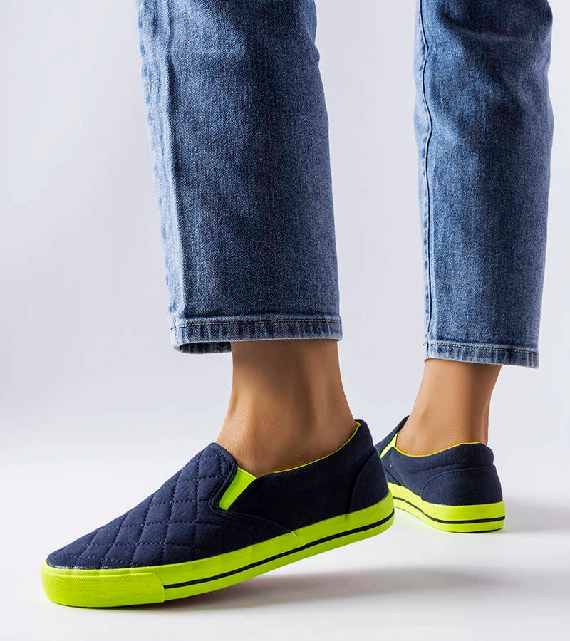 3-Tmavě modré prošívané nazouvací tenisky Balsamo-3