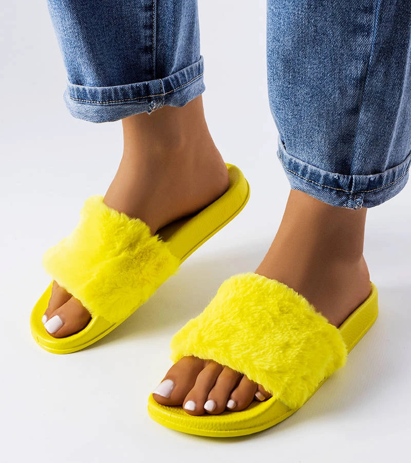 1-Žluté žabky s kožešinou Raffaele-1