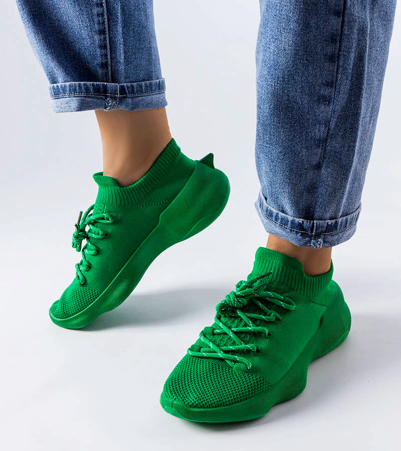 1-Zelené látkové tenisky Côté-1