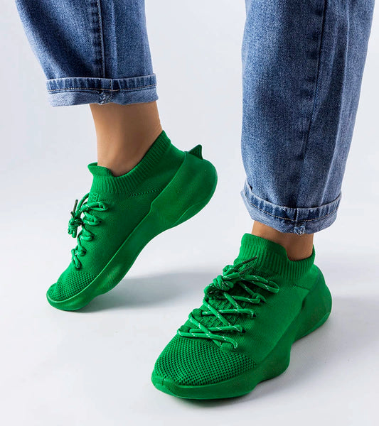 1-Zelené látkové tenisky Côté-1