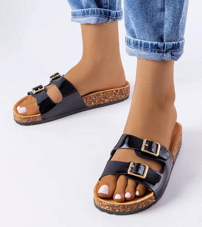 2-Černé žabky s korkovou podrážkou značky Cincinna-2