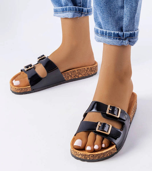 2-Černé žabky s korkovou podrážkou značky Cincinna-2