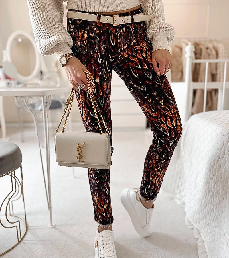 2-Hnědé vzorované kalhoty Claude-2