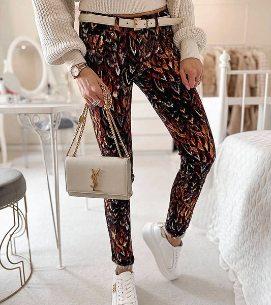 2-Hnědé vzorované kalhoty Claude-2