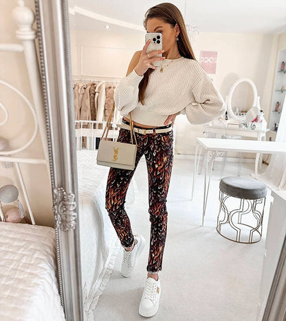 4-Hnědé vzorované kalhoty Claude-4