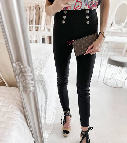 4-Černé legíny zdobené knoflíky Boulanger-4