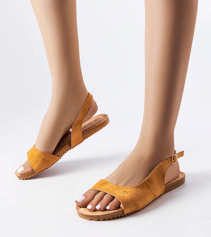 1-Hnědé ploché sandály Hebron-1