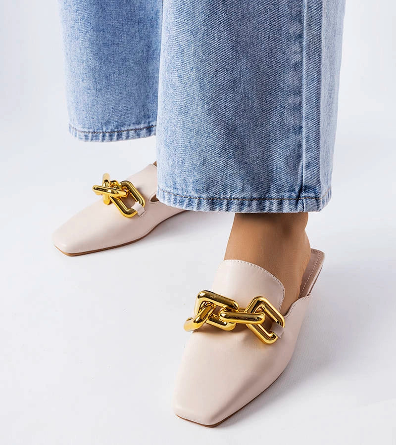 1-Béžové žabky s řetízkem Hickory-1