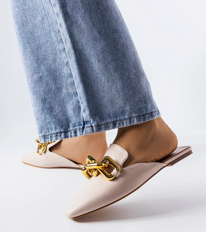 2-Béžové žabky s řetízkem Hickory-2