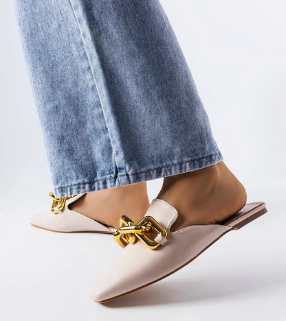 2-Béžové žabky s řetízkem Hickory-2