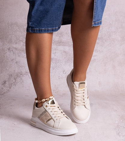 1-Béžové tenisky zdobené zirkony Xarles-1