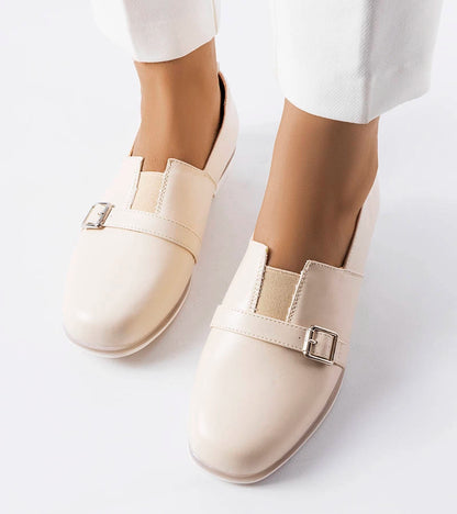 3-Béžové polobotky s koženou stélkou Felosa-3