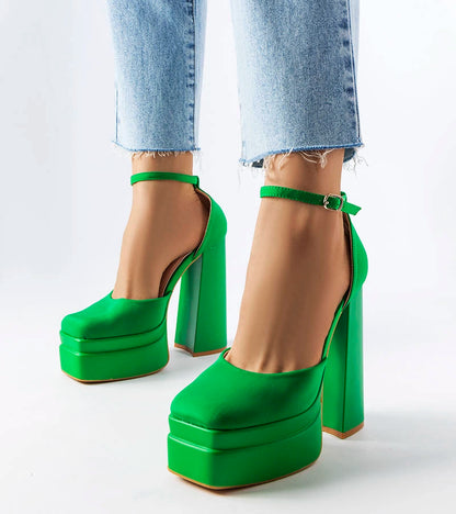 1-Zelené lodičky Romines na vysokém jehlovém podpatku-1