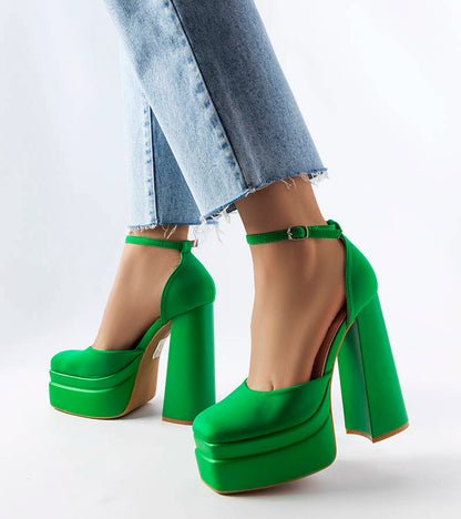 2-Zelené lodičky Romines na vysokém jehlovém podpatku-2