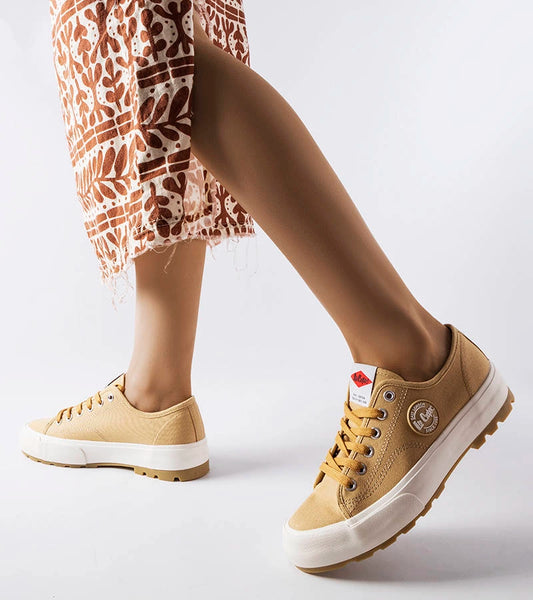 2-Béžové tenisky Lee Cooper LCW-23-44-1655L-2