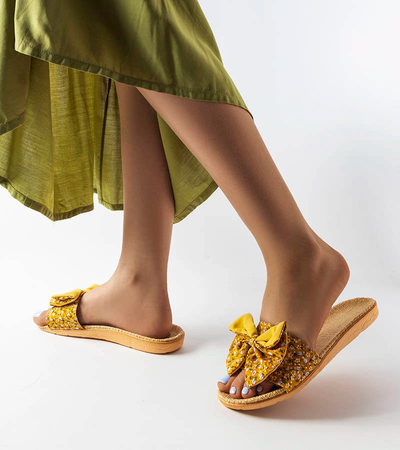 2-Žluté žabky s mašlí Tachel-2