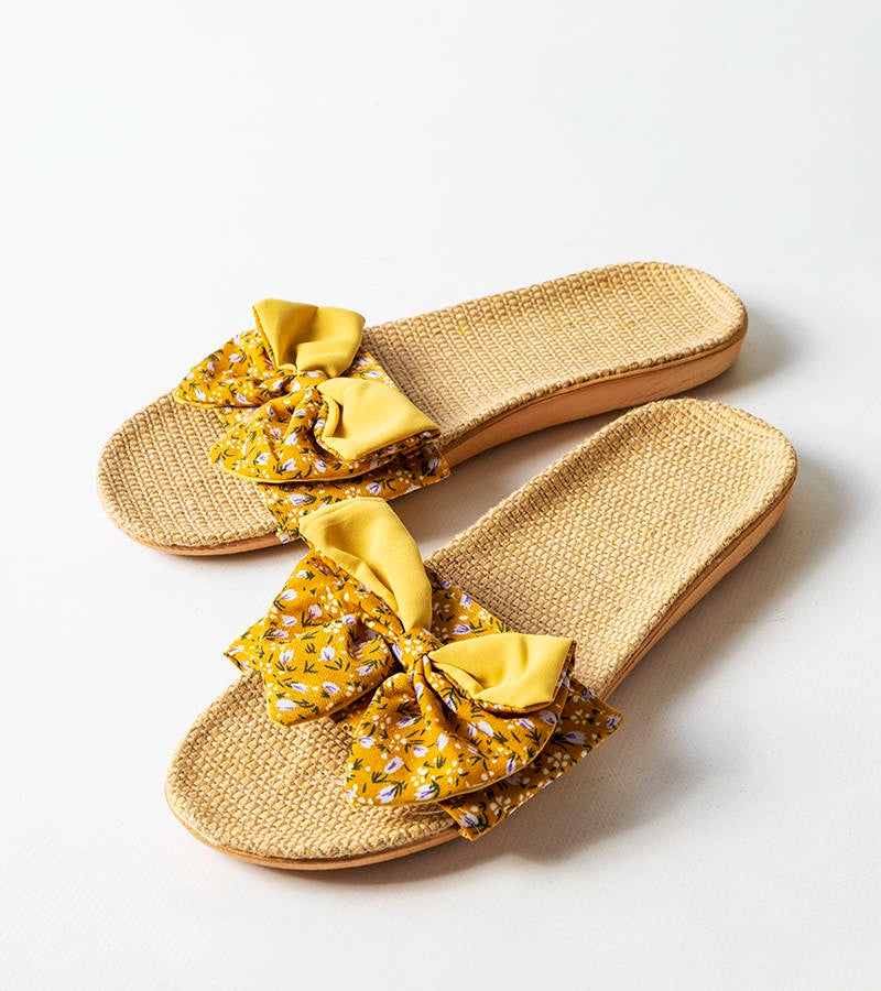 3-Žluté žabky s mašlí Tachel-3