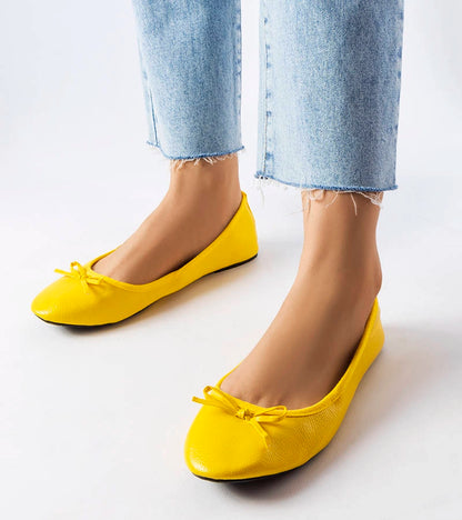 1-Žluté baleríny zdobené mašlí Vaillancour-1