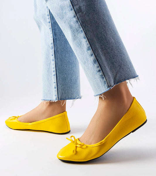 2-Žluté baleríny zdobené mašlí Vaillancour-2