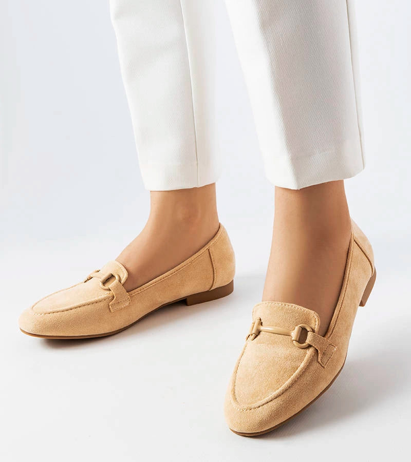 1-Béžové dámské mokasíny Hinkle-1