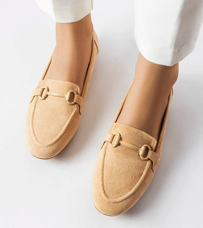 3-Béžové dámské mokasíny Hinkle-3