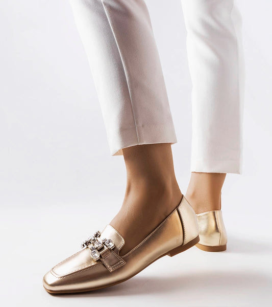 2-Zlaté mokasíny se zirkony Marechal-2