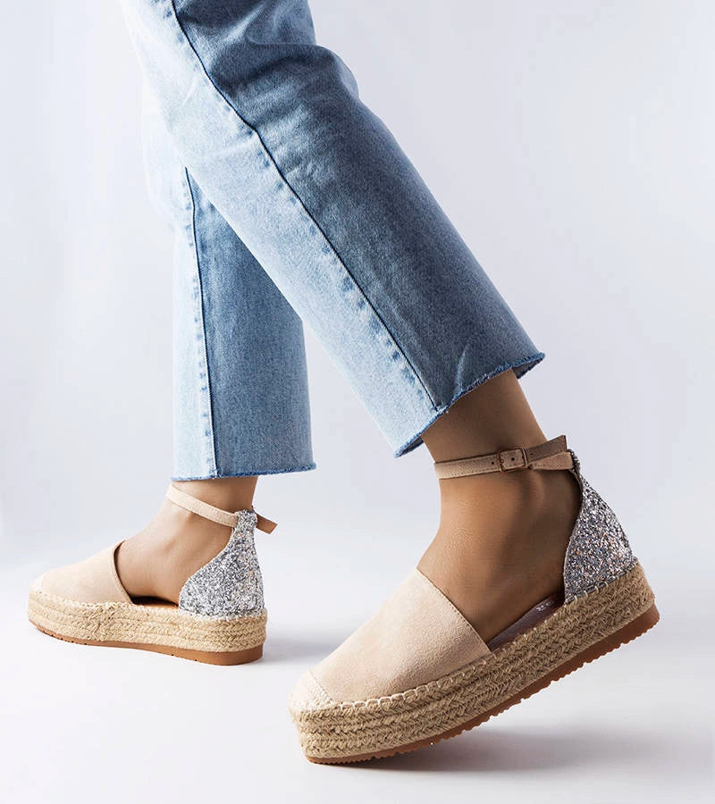 3-Béžové espadrilky s třpytivou vsadkou Myasia-3