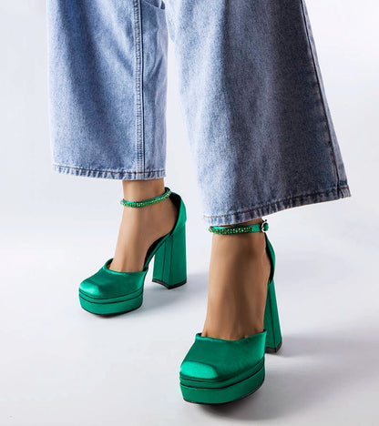 1-Zelené lodičky Elida na vysokém jehlovém podpatku-1