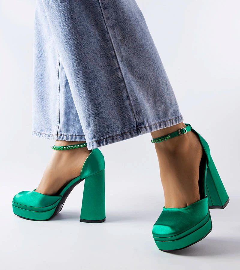 3-Zelené lodičky Elida na vysokém jehlovém podpatku-3