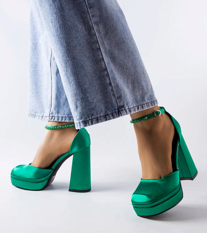 3-Zelené lodičky Elida na vysokém jehlovém podpatku-3