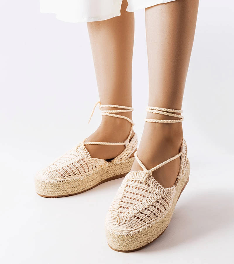 2-Béžové vázané espadrilky Partenia-2