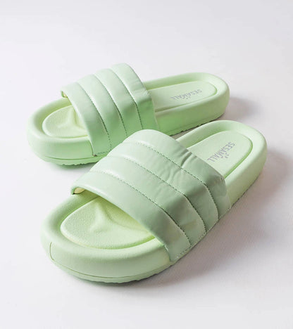 3-Zelené žabky zdobené prošíváním Dorene-3