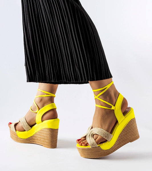 1-Žluté espadrilky na platformách HL20 YELLOW-1