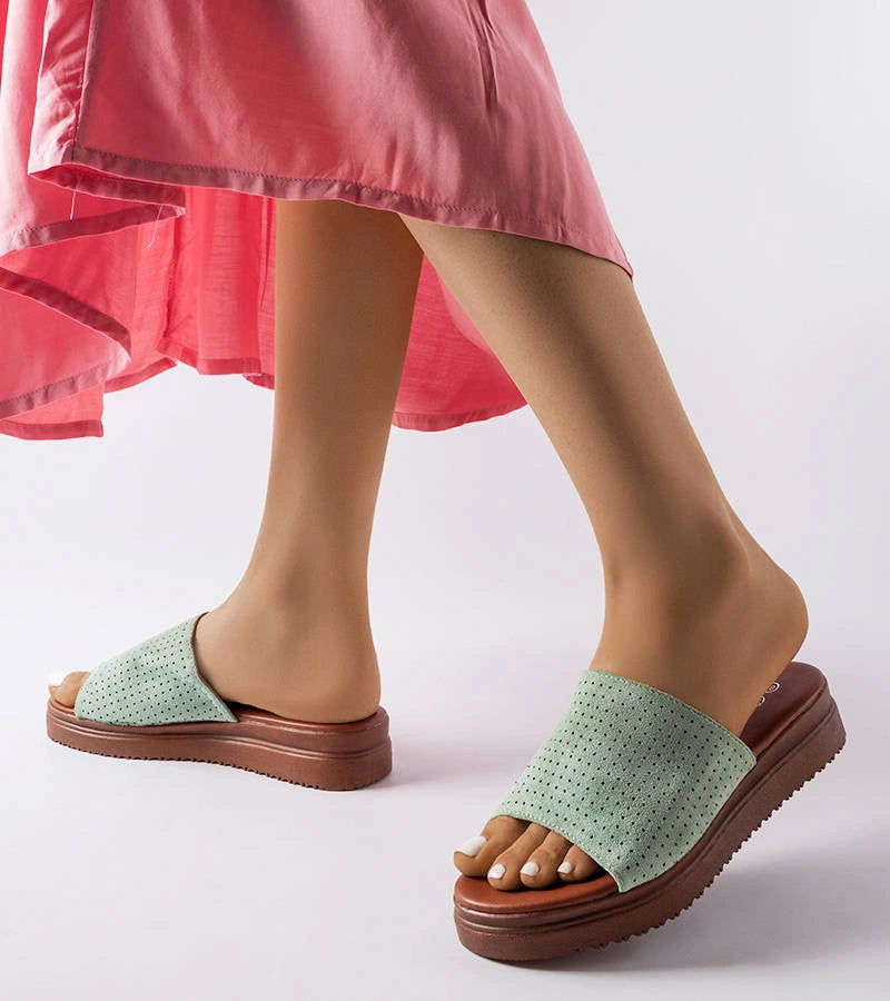 2-Zelené žabky s prolamovaným svrškem Idabel-2