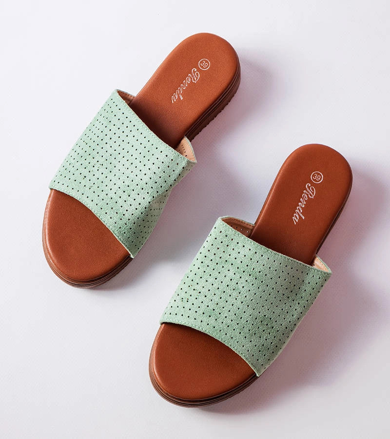 3-Zelené žabky s prolamovaným svrškem Idabel-3